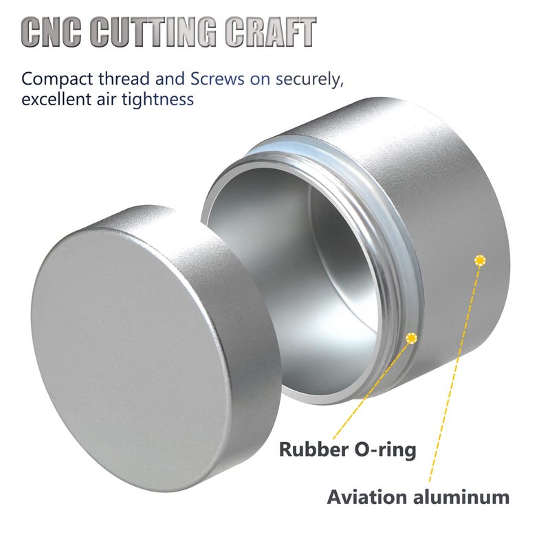 PPFISH EDC Portable Daily Pill Case, Heavy Duty Aluminium Alloy Round Pill Box, Waterproof Travel Pill Organizer, Pocket Purse Medicine Vitamin Holder EDC Container for Outdoor Camping Working - Image 3