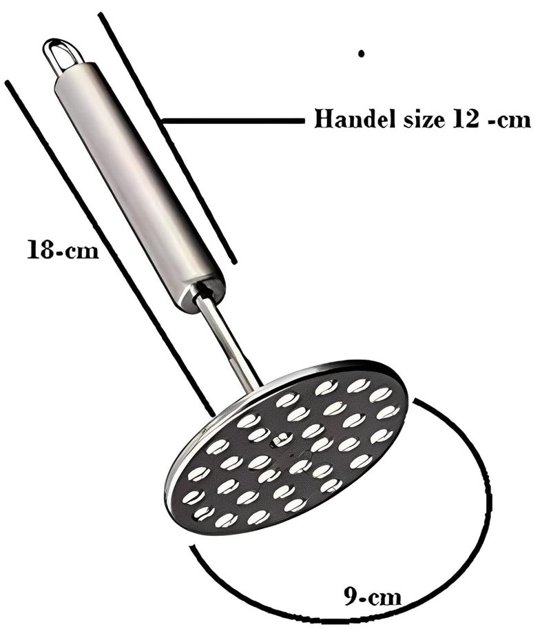 LMR3 LMR3 Stainless Steel Potato Vegetable Pav Bhaji Masher with Non Slip Handle for Kitchen Pack of 1 Silver Color - Image 5