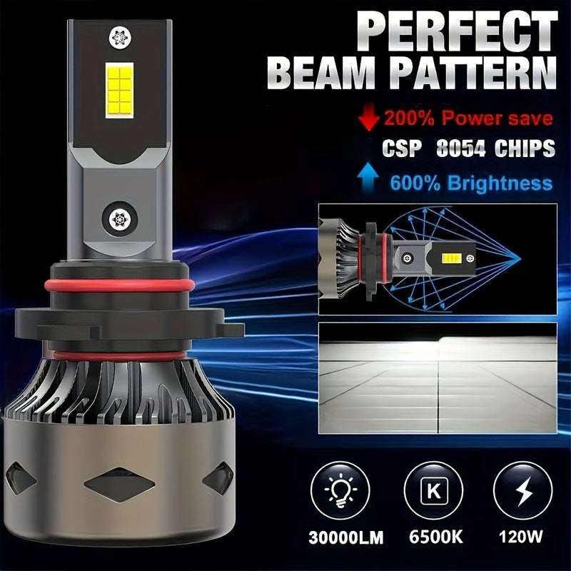2 قطعة 30000LM 6500K 8054 شريحة CSP H8 H9 H11 H16 B037 بدون أخطاء كانبوس شعاع عالي ومنخفض لمبات LED متينة للسيارات رؤية محسّنة قيادة آمنة 12V - Image 3