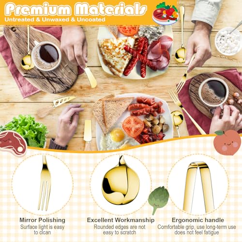 Widecook 270 Pcs Charcuterie Board Accessories Cheese Butter Spreader Knife Set Butcher Paper Roll Serving Tongs Forks Spoons Dipping Bowls Dippers Cocktail Picks for Party Wedding Christmas (Gold) - Image 4