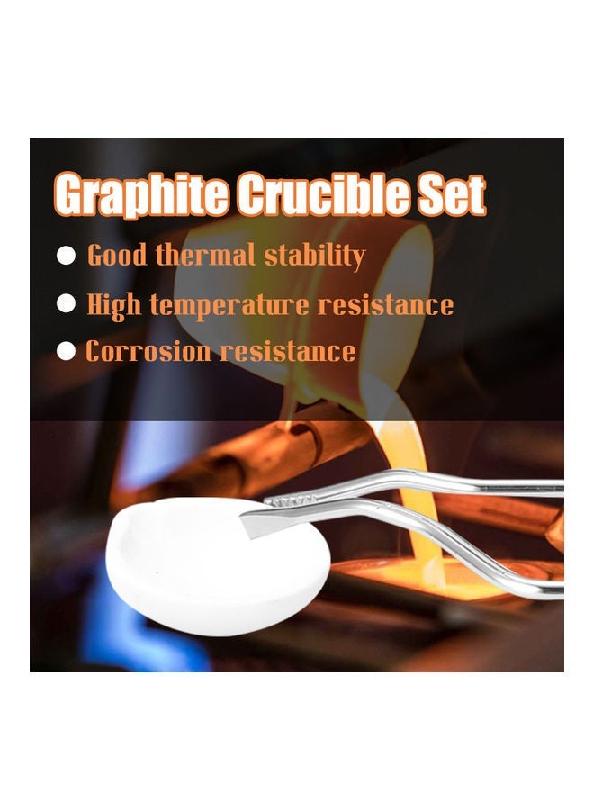 NIBEMINENT 6-Piece Graphite Crucible Set Silver/Black - Image 5