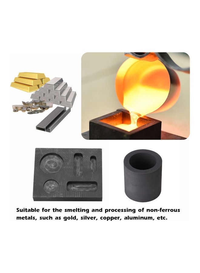 NIBEMINENT 6-Piece Graphite Crucible Set Silver/Black - Image 4