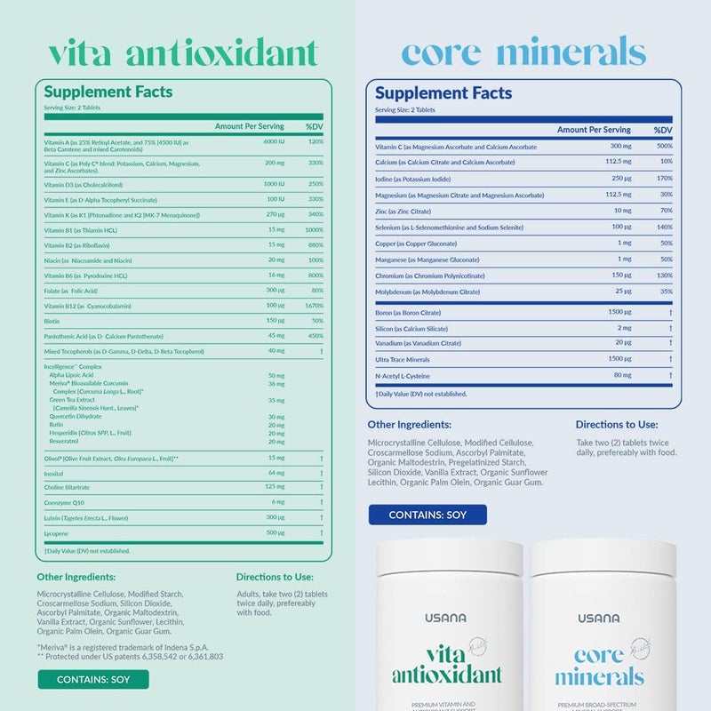 USANA CellSentials  Core Minerals and Vita Antioxidant with InCelligence Technology to Support Total Body Health  112 Tablets Per Bottle  28 Day Supply - Image 2