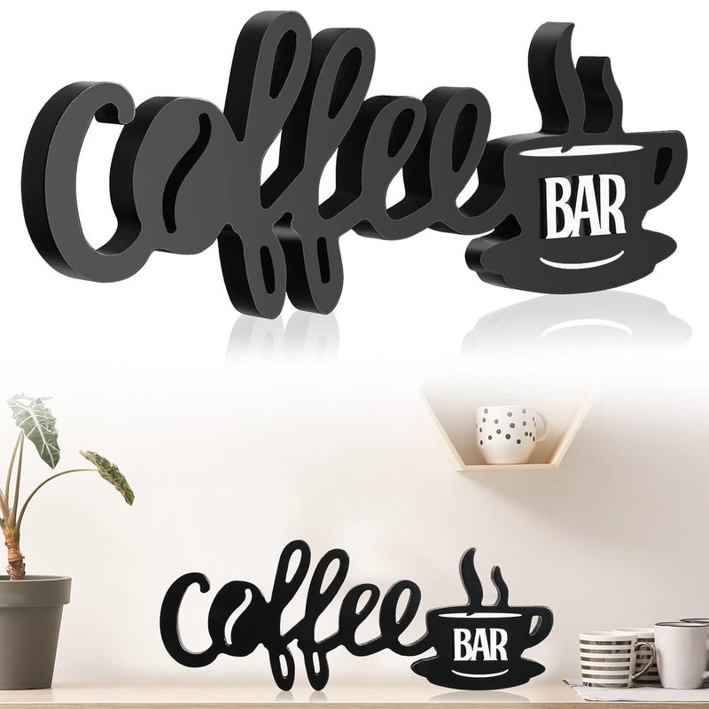 TPGP Yulejo Coffee Bar Sign - Wooden Block Farmhouse Rustic Decor for Home Office Kitchen - Image 1