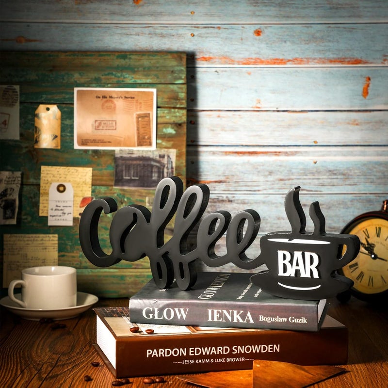 TPGP Yulejo Coffee Bar Sign - Wooden Block Farmhouse Rustic Decor for Home Office Kitchen - Image 5