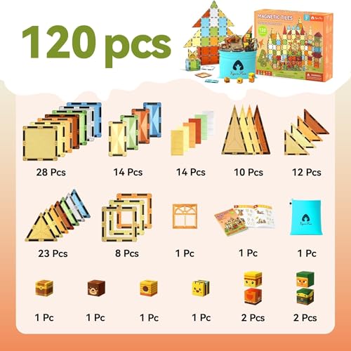 VigorFun Magnetic Tiles Building Toys Set for Kids Ages 35 48 STEM Construction Kit with 8 Magnetic Blocks Educational Sensory Magnetic Toys Gifts for Toddler Boys Girls Learning Classroom - Image 5