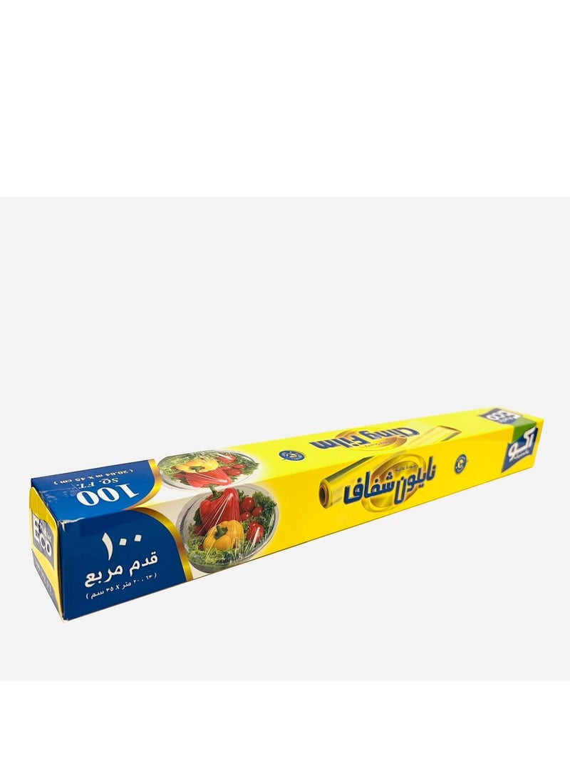 ECO Plastic Cling Film Food Wrap Clear 100 SQ.FT size (20.65 mm × 45cm)  - Image 5