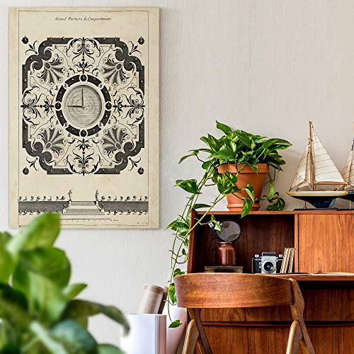 Renditions Gallery Landscape Style Canvas Wall Art Ready to Hang: Rustic Italian, Neutral Garden Nature & Ocean Beach & Modern Abstract Wall Art for Home & Office - Garden Parterre VIII 8X12 - Image 5
