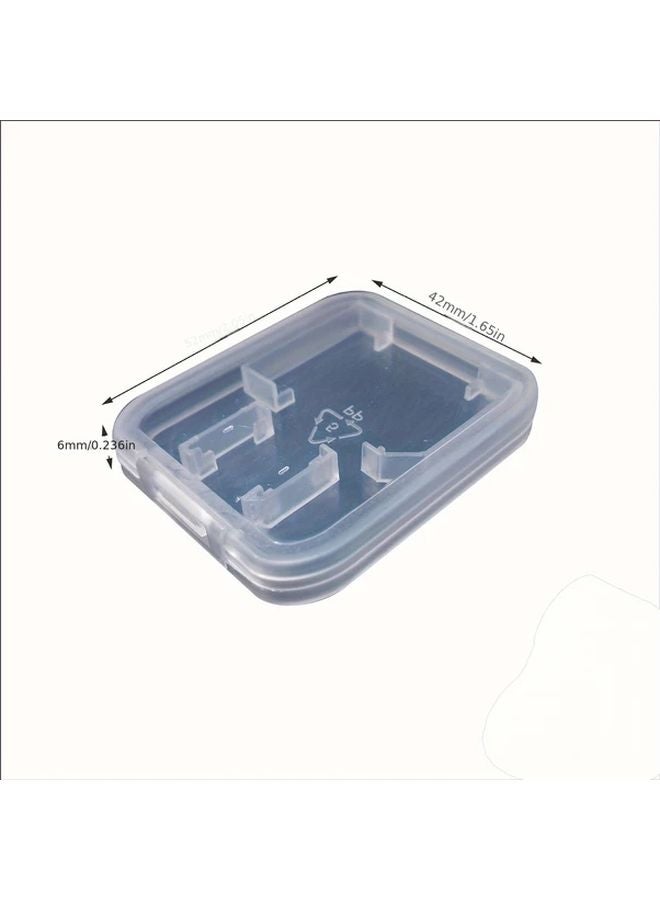 Dual Card Memory Holder Storage Box Clear Front Blue Back SD TF USB Cable Organizer - Image 1