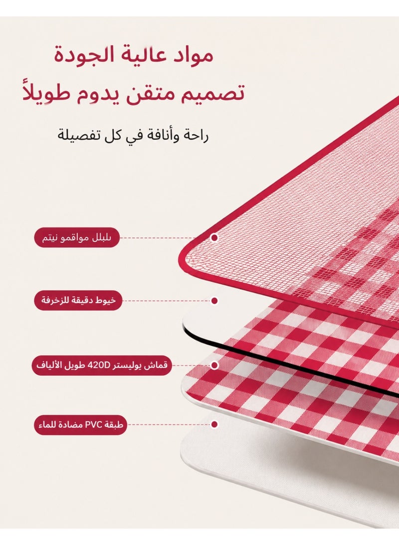 هَيْلة أرضية لتناول الطعام من قماش أوكسفورد السميك، ووسادة للخيمة الخارجية، ووسادة جلوس للرحلات الربيعية، وأرضية عشب مقاومة للماء - Image 3