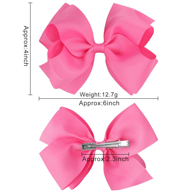 Oaoleer 30Pcs 6 Inch Hair Bows for Girls, Oaoleer Grosgrain Ribbon Bows Alligator Clips Double-deck Big Hairbows Hair Barrettes Hair Accessories for Toddlers Girls Kids Children - Image 5