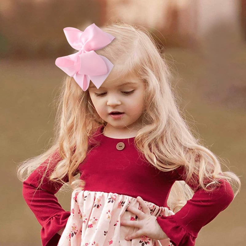 Oaoleer 30Pcs 6 Inch Hair Bows for Girls, Oaoleer Grosgrain Ribbon Bows Alligator Clips Double-deck Big Hairbows Hair Barrettes Hair Accessories for Toddlers Girls Kids Children - Image 3