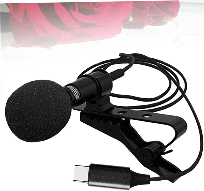 ميكروفون صغير من نوع Lavalier من NUOBESTY لتسجيل الصوت على الهواتف الذكية، تصميم محمول للمقابلات ومقاطع الفيديو والبث المباشر، اللون أسود - Image 3