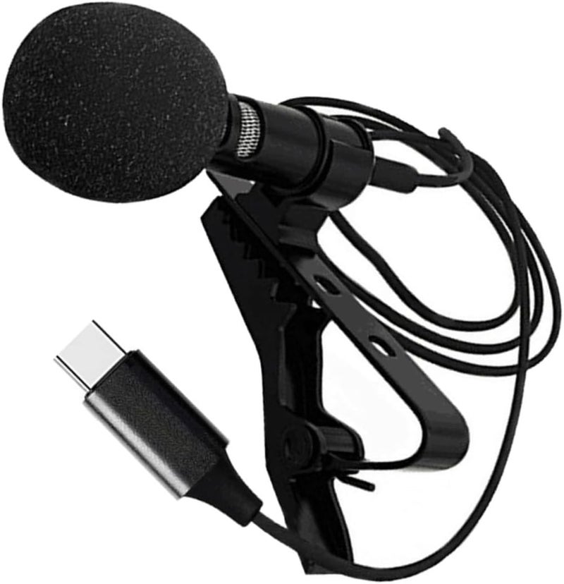 ميكروفون صغير من نوع Lavalier من NUOBESTY لتسجيل الصوت على الهواتف الذكية، تصميم محمول للمقابلات ومقاطع الفيديو والبث المباشر، اللون أسود - Image 1