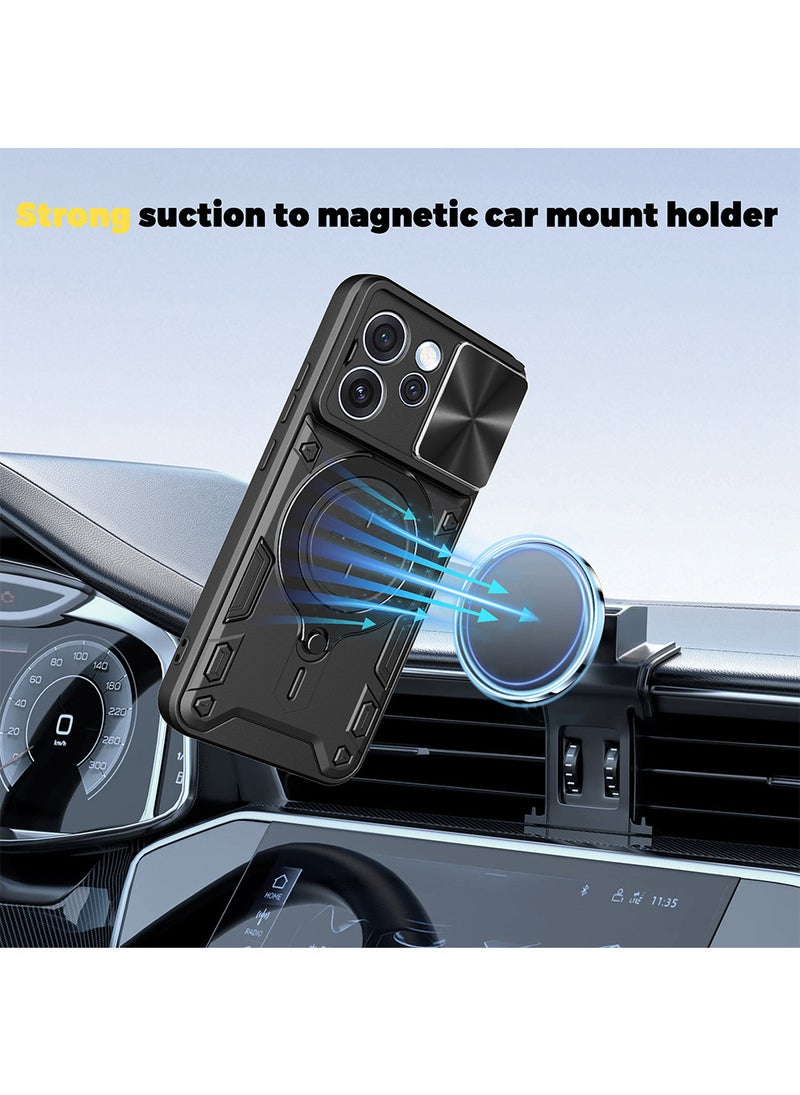 Phone Case for OPPO Reno 15 Pro 5G with Camera Cover and Ring Holder, Hard Back + Soft Edge Shockproof Protective Cover - Image 5
