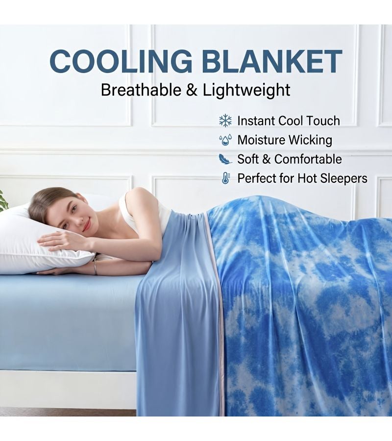 Soft cooling blanket pink color - lightweight breathable bedspread with cooling technology, machine washable for sleeping, air-conditioned rooms, dorms, camping and office use, suitable for all seasons - Image 5