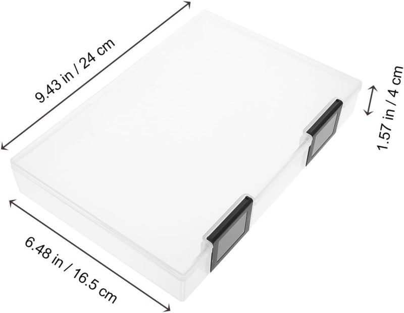 A5 Plastic Document Storage Box with Double Buckle, Thickened Dustproof File Organizer for Office and Home, Black Sturdy Paper Filing Case for Desk and Document Management - Image 2