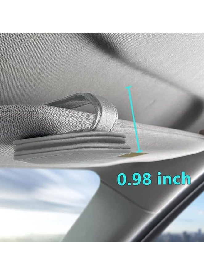 Generic 2pieces Sunglasses Holders for Car Sun Visor, Magnetic Leather Glasses Eyeglass Hanger Clip for Car, Ticket Card Clip Eyeglasses Mount (2, GREY)  - Image 3