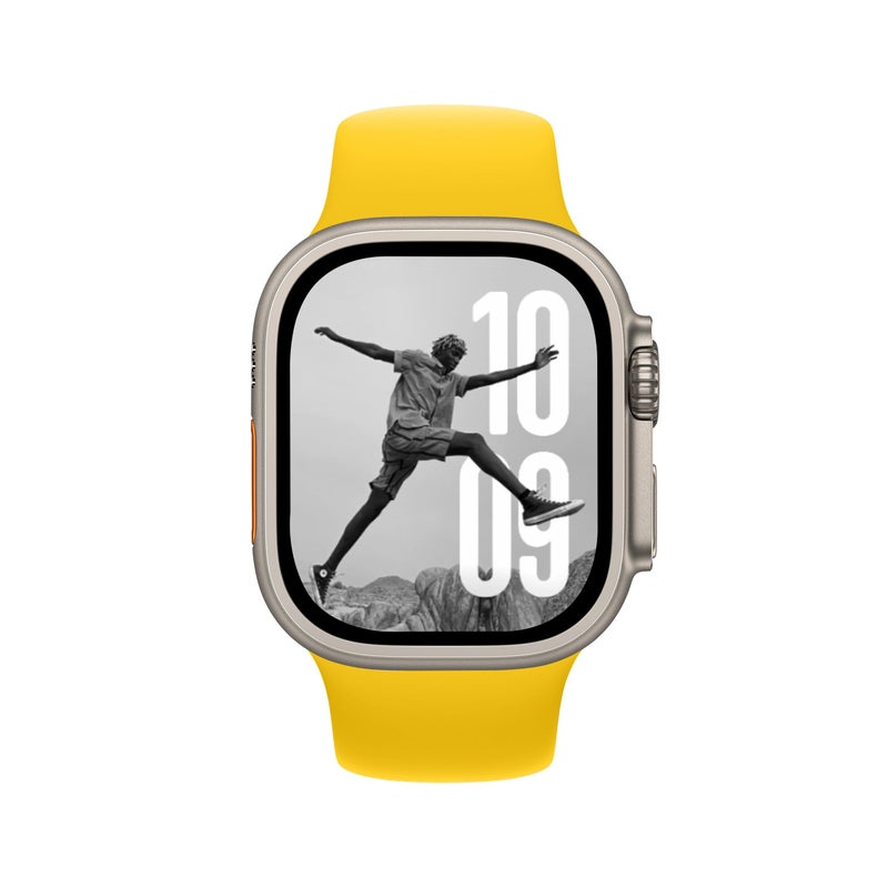 DONEGANI SB Sport Band for Apple Watch Bands Women Ultra 2 49mm, Series 10 46mm, 9 8 7 45mm 41mm, SE 6 5 4 44mm 40mm, 3 2 1 42mm 38mm Men iWatch, Strap Silicone Lemon Yellow - Image 2