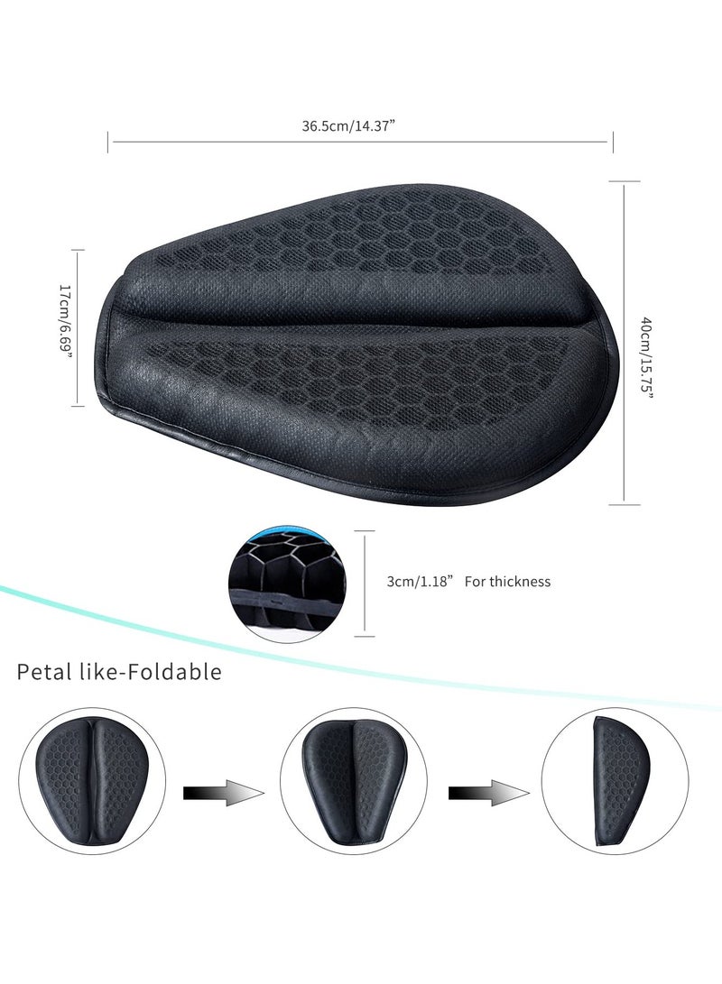 Excefore Motorcycle Seat Cushion 3D Honeycomb Motorcycle Gel Seat Cushion Petal Shape Design - Not Stuffy, Protecting Sensitive Areas, Stay Cool and Comfortable for Long Ride - Image 2
