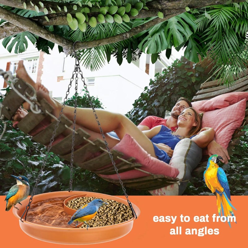 CARGEN Hanging Bird Bath for Outdoors - Hanging Bird-Feeder BirdBath Bowl Water Feeder for Garden Plate Tray BirdBath Tray Water or Seed - Image 4