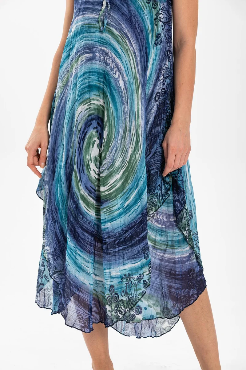 Eliş Şile Bezi Printed Chiffon Dress