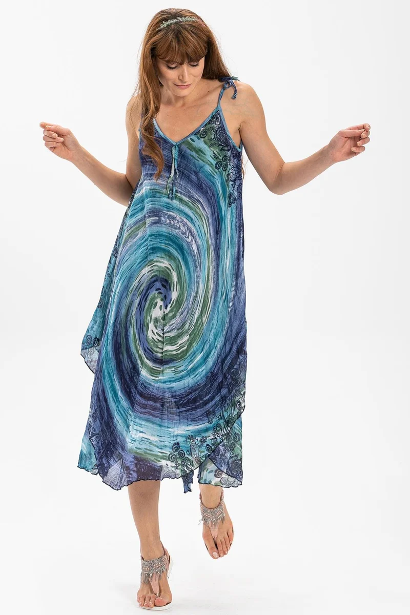 Eliş Şile Bezi Printed Chiffon Dress