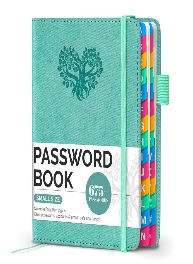 دفتر كلمات المرور (فيروزي، 4.7 بوصة × 6.2 بوصة) - Image 1