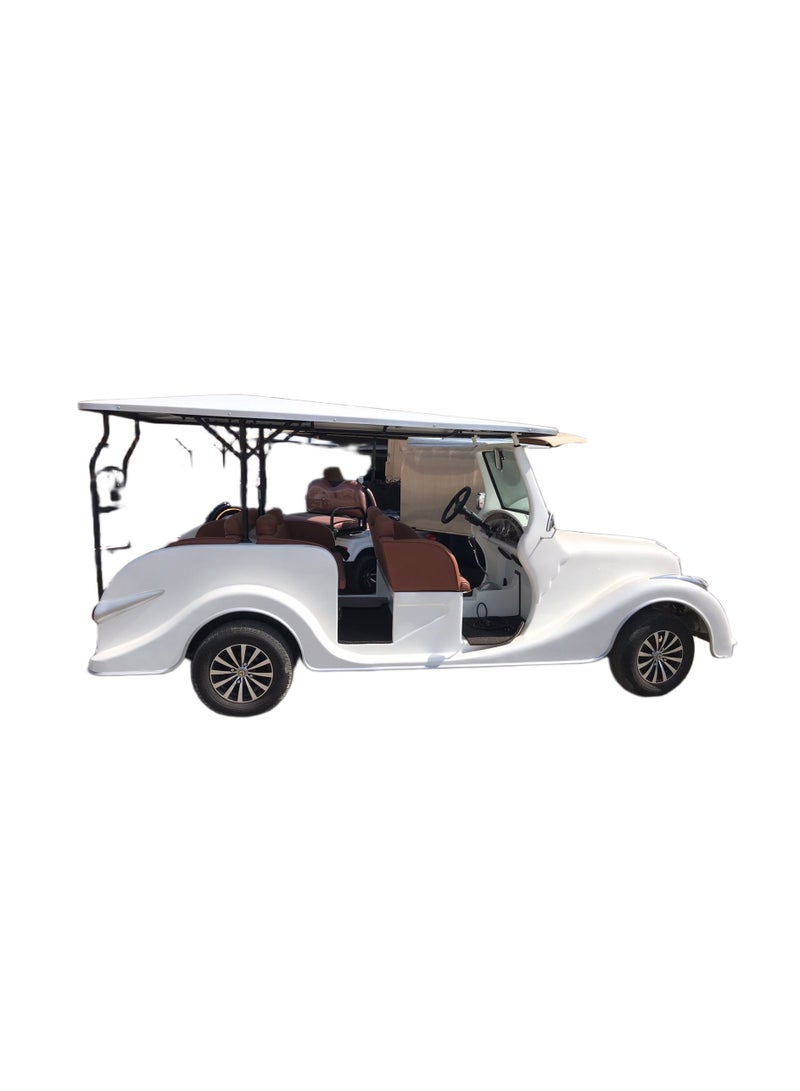 إلفتونق LT-S6.FB عربة غولف كلاسيكية كهربائية  – 6 مقاعد (4+2) – بطارية 48V، محرك 5kW، مدى 100 كم – اللون الأبيض موديل 2025 - Image 2