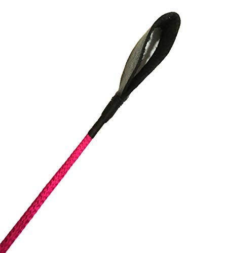PETS TRIANGLE Kid 25" Leather Riding Crop Horse Riding Stick (Fuchsia & Black) Unbreakable Stick - Image 4