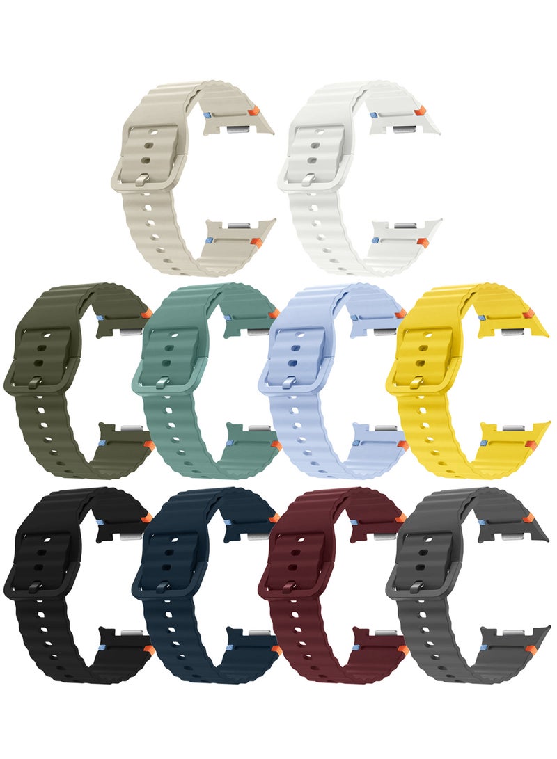 CATANES 10 Packs Silicone Ocean Band for Samsung Galaxy Watch 8 Classic 46mm and Watch 8 40mm 44mm - Sport Band Strap - Image 1