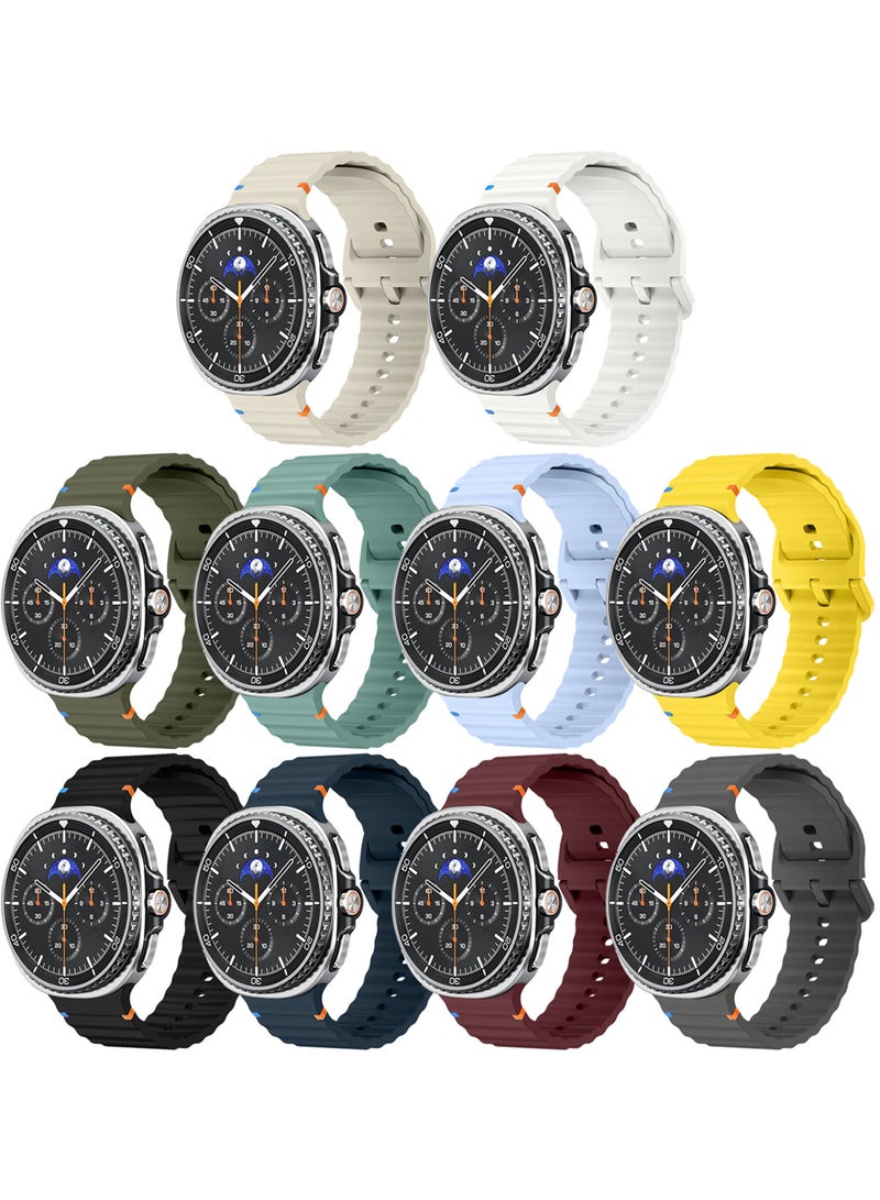 CATANES 10 Packs Silicone Ocean Band for Samsung Galaxy Watch 8 Classic 46mm and Watch 8 40mm 44mm - Sport Band Strap - Image 2