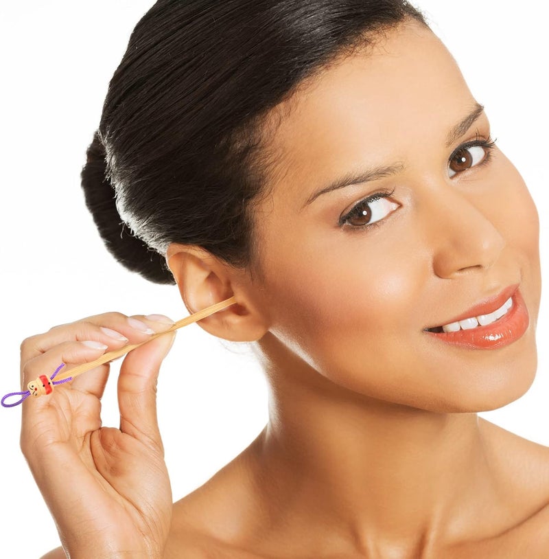 Threlaco 8 Pcs Bamboo Ear Picker Ear Cleaning Spoon Cute Doll Goose Feather Wood Pick Chinese Scraper Wax Removers Cleaning Tool for Adult Cute Style105mm 135mm - Image 5