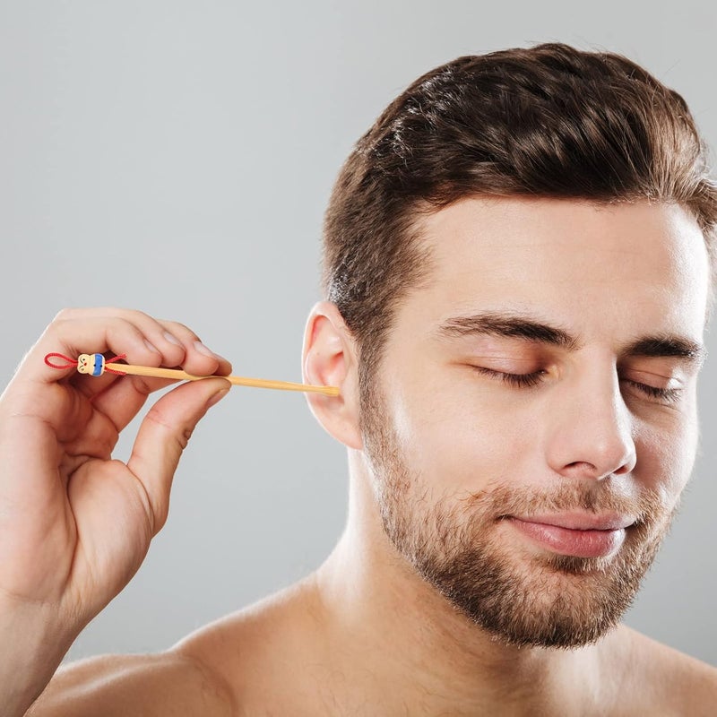 Threlaco 8 Pcs Bamboo Ear Picker Ear Cleaning Spoon Cute Doll Goose Feather Wood Pick Chinese Scraper Wax Removers Cleaning Tool for Adult Cute Style105mm 135mm - Image 4