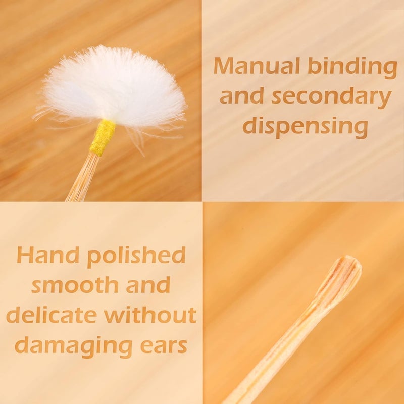 Threlaco 8 Pcs Bamboo Ear Picker Ear Cleaning Spoon Cute Doll Goose Feather Wood Pick Chinese Scraper Wax Removers Cleaning Tool for Adult Cute Style105mm 135mm - Image 3