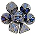 Haxtec Black Metal DND Dice Set DD WGift Metal Case Polyhedral Dice Compatible with Dungeons and Dragons TTRPGBlack Blue Numbers - Image 2