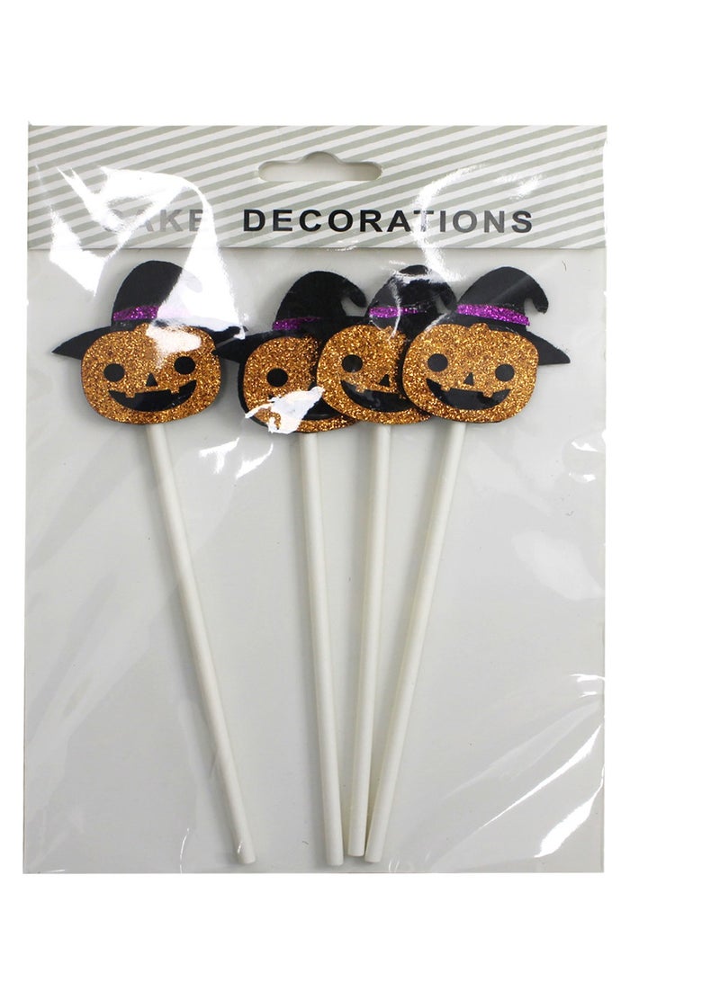 PARTY FUN Halloween Cake Decorations - Set of 4 Spooky Toppers - Image 1