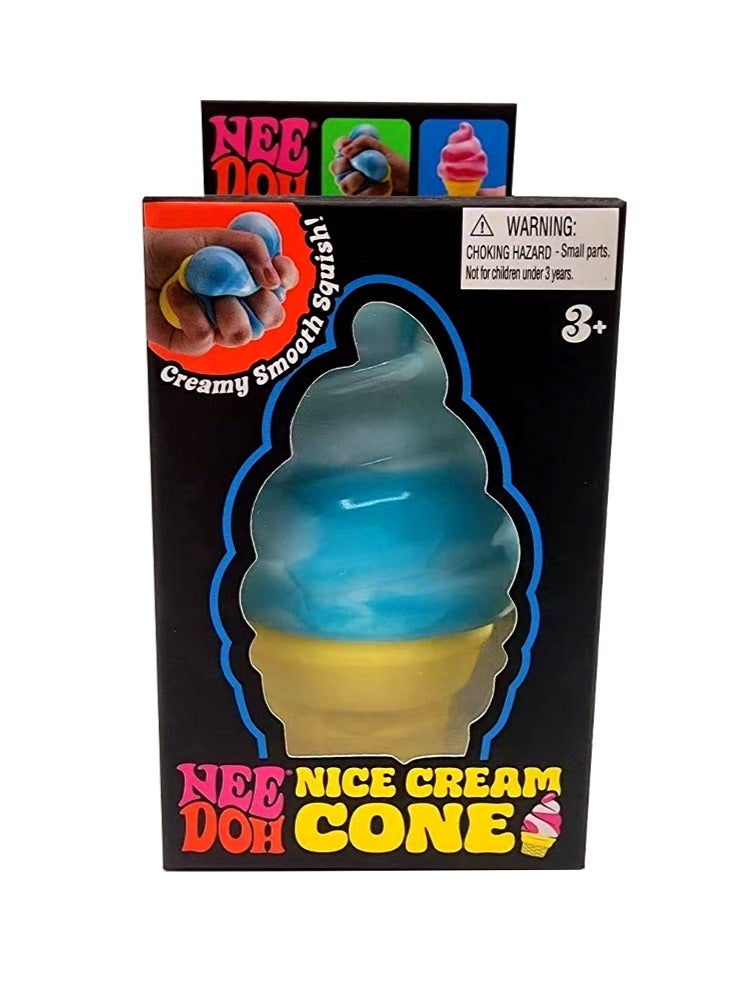 Needoh Schylling Needoh Ice Cream Cone - Sensory Squeeze Toy (Blue) - Image 3