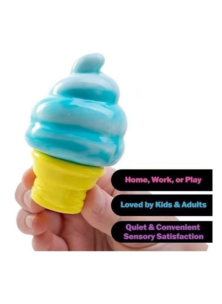 Needoh Schylling Needoh Ice Cream Cone - Sensory Squeeze Toy (Blue) - Image 2