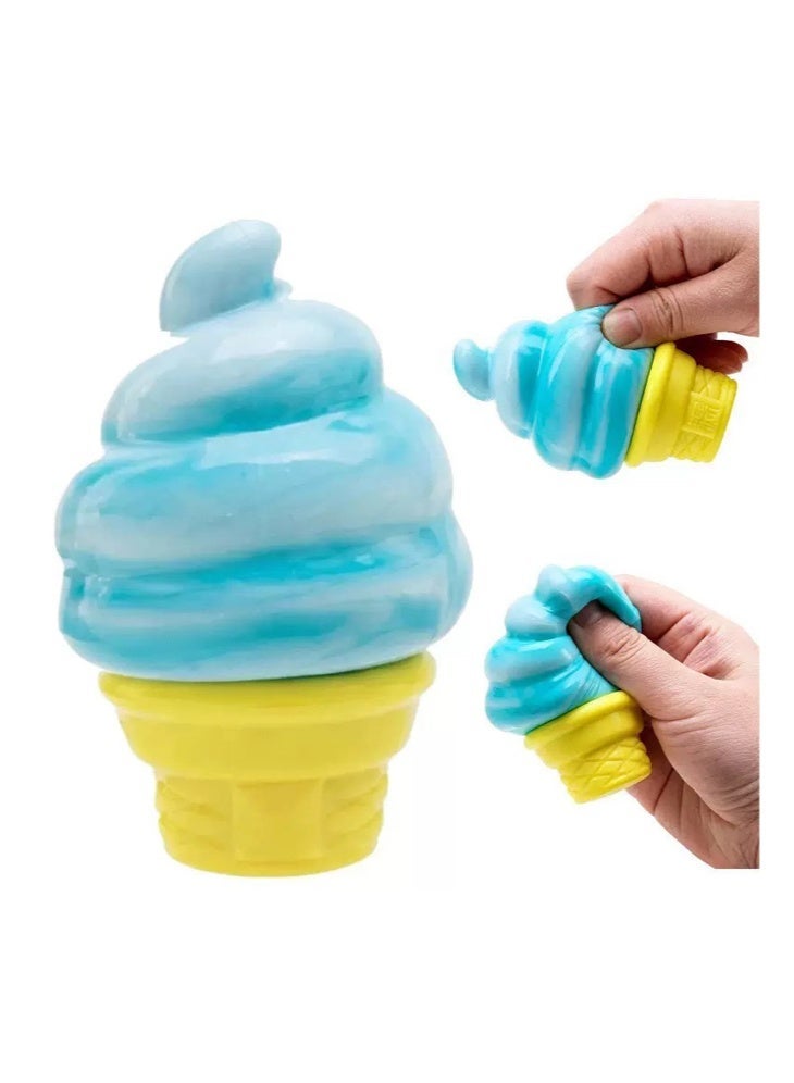 Needoh Schylling Needoh Ice Cream Cone - Sensory Squeeze Toy (Blue) - Image 1