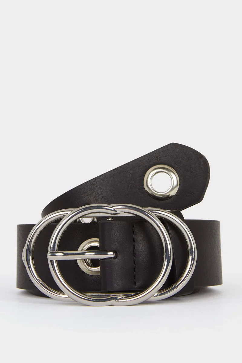 Woman Faux Leather Denim Belt