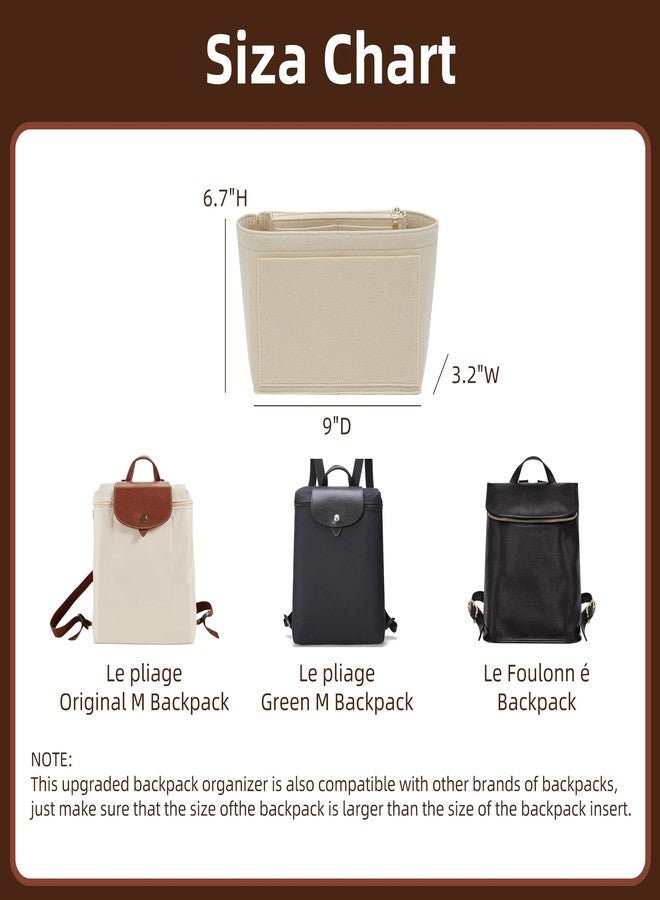 Doxo Backpack Organzier Insert Compatible with Longchamp Le Pliage Bag and More (9" L x 3.2" W x 6.7" H, Black) - Image 3