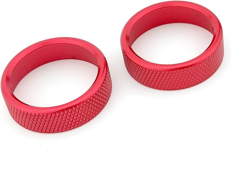 JUIVEEL 2PCS Aluminum Air Condition Switch Button Knob Cover for Hyundai Elantra 2021-2025 (Red Style) - Image 2