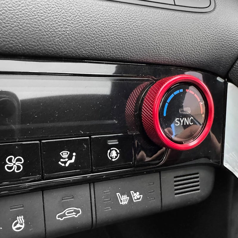 JUIVEEL 2PCS Aluminum Air Condition Switch Button Knob Cover for Hyundai Elantra 2021-2025 (Red Style) - Image 5