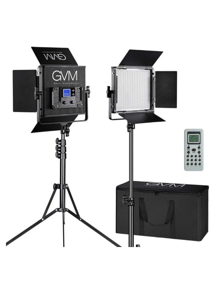 GVM 520S-B2L Bi-Color LED Video Light Kit – 2-Pack Studio Lighting Set with Adjustable Color Temperature, Stands & Carrying Bag - Image 1