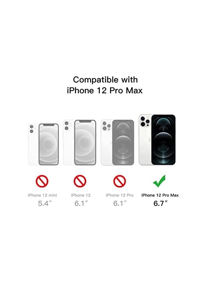 جي تيك حافظة مغناطيسية لهاتف آيفون 12 برو ماكس 6.7 بوصة متوافقة مع الشحن اللاسلكي MagSafe، غطاء ممتص للصدمات للهاتف، ظهر شفاف مضاد للخدش (شفاف) - Image 2