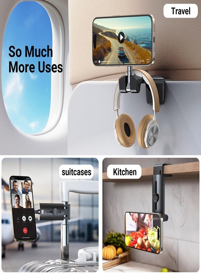 Coolpow for Magsafe Airplane Phone Holder Mount Travel Essentials Desk Mounts【360° Adjustable】 Plane Phone Holder Long Flight Must Haves, Airplane Travel Accessories for iPhone 16 15 14 13 Pro Max - Image 3