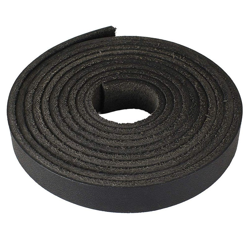 LolliBeads TM Genuine Leather Strap Leather Strip 12 Inch Wide and 72 Inches Long Black
