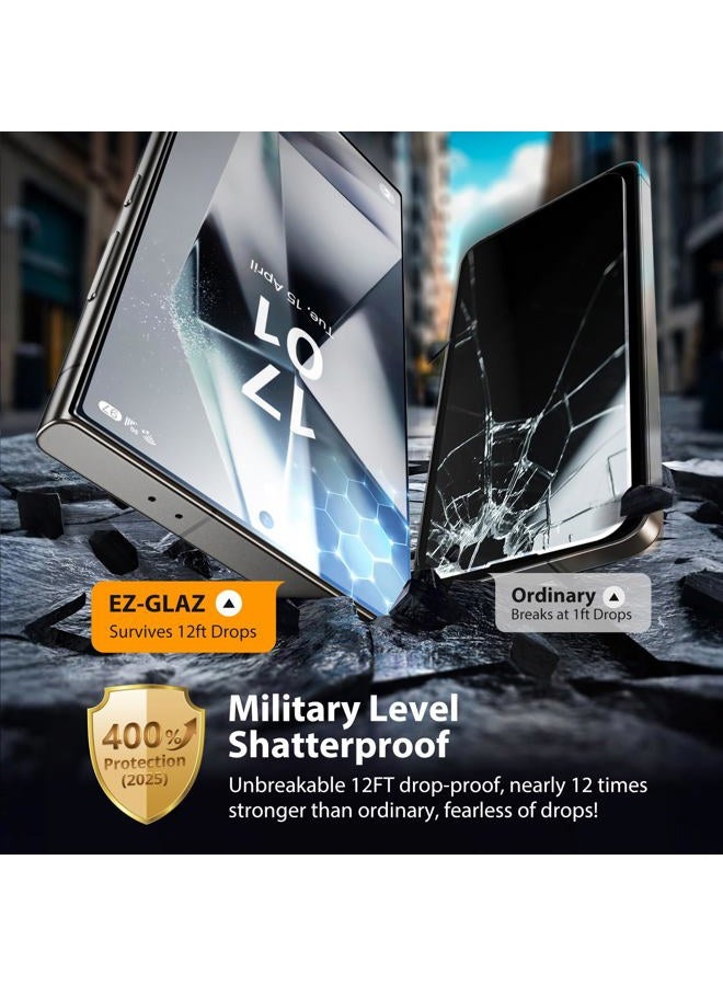 EZ-GLAZ 4 Pack for Galaxy S24 Ultra [6.8"] Screen Protector, 100% Fingerprint Unlock, 9H+ Hardness Military Grade Shatterproof Long Durable Tempered Glass Film with Flawless Fit Box, HD Clear - Image 5