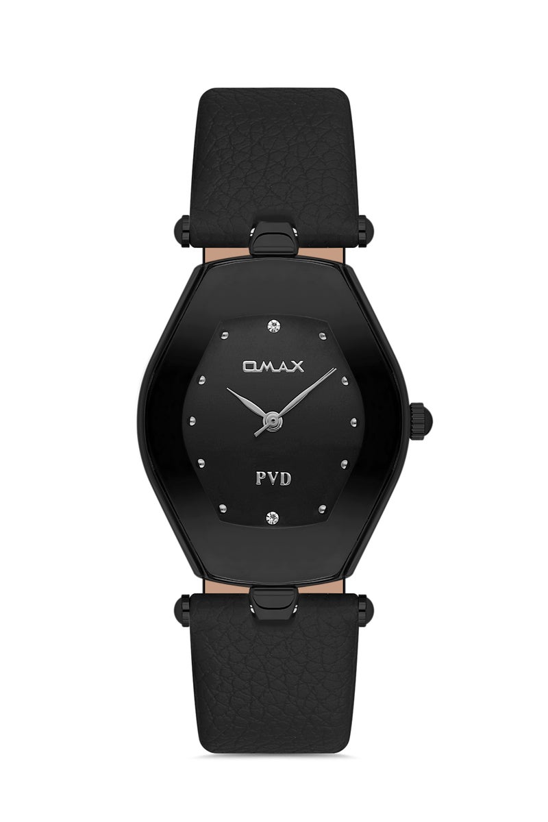 OMAX ساعة معصم نسائية | تناظرية | حزام جلد | تصميم أنيق - Image 1